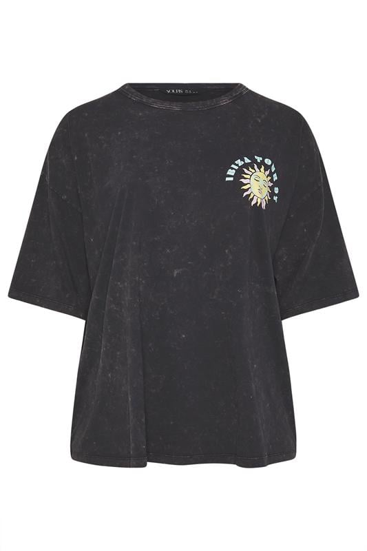 YOURS Plus Size Grey Acid Wash 'Solar Dreams' T-Shirt | Yours Clothing 6