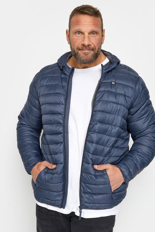  Grande Taille BLEND Big & Tall Navy Blue Hooded Jacket