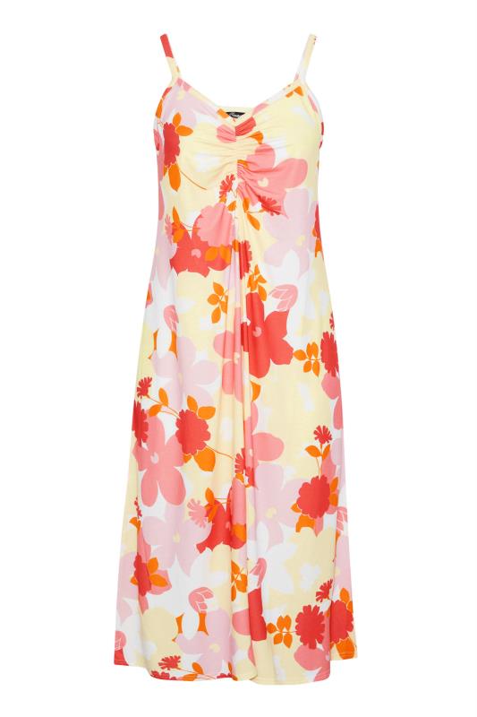 LIMITED COLLECTION Curve Yellow Floral Ruched Dress 6