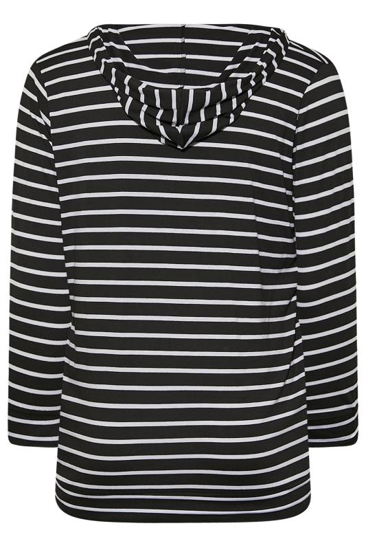 Plus Size Black Stripe Hoodie | Yours Clothing 7