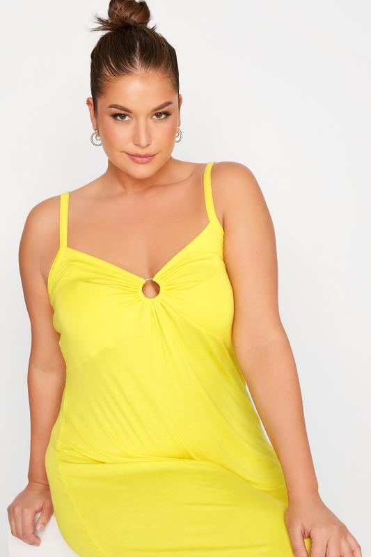 LIMITED COLLECTION Curve Yellow Ring Detail Midaxi Dress 5