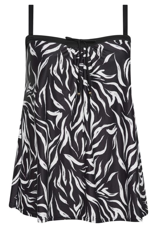 YOURS Plus Size Black Animal Print Tankini Top | Yours Clothing  8