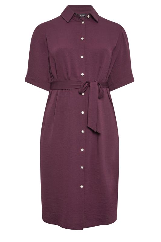 YOURS Plus Size Berry Purple Midi Shirt Dress | Yours Clothing 5