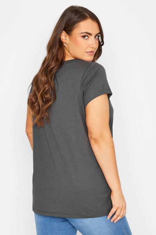 Plus Size Grey Short Sleeve T-Shirt - Petite | Yours Clothing 3