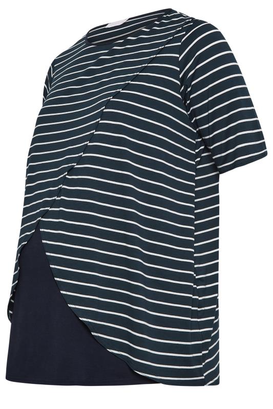 BUMP IT UP MATERNITY Curve Plus Size Navy Blue Stripe Nursing Top | YOURS CLOTHING  6