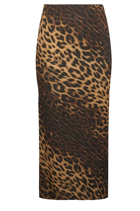 LIMITED COLLECTION Plus Size Brown Maxi Leopard Print Skirt | Yours Clothing 5