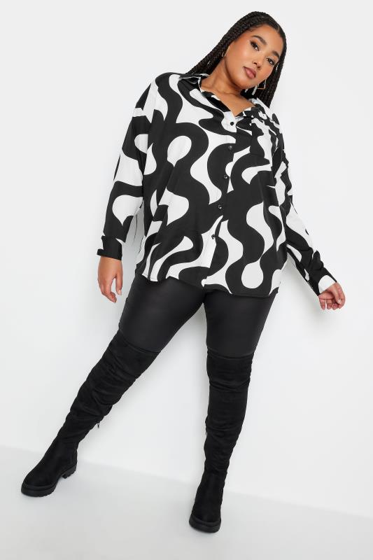 YOURS Plus Size Black Swirl Print Shirt  | Yours Clothing 3