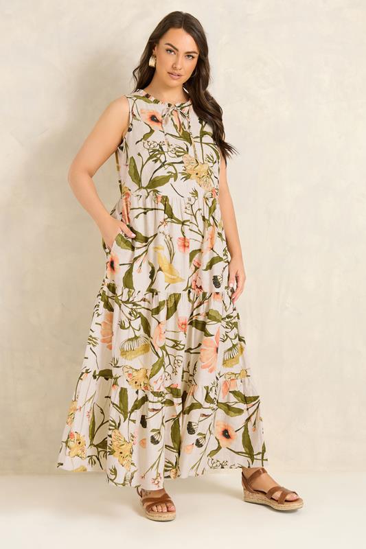  Evans Sommerkleid in Natur mit Blumenmuster
