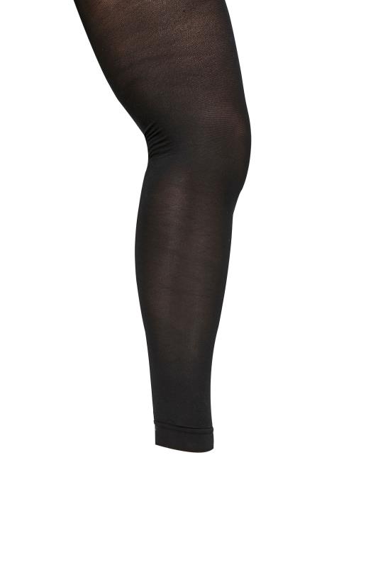 Black High Waisted Shaping Footless Tights 3
