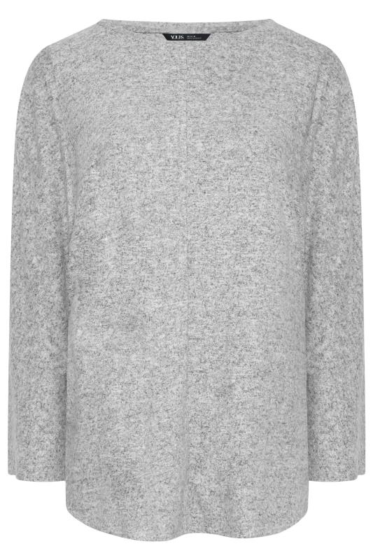 YOURS Plus Size Grey Front Seam Soft Touch Jumper | Yours Clothing 5