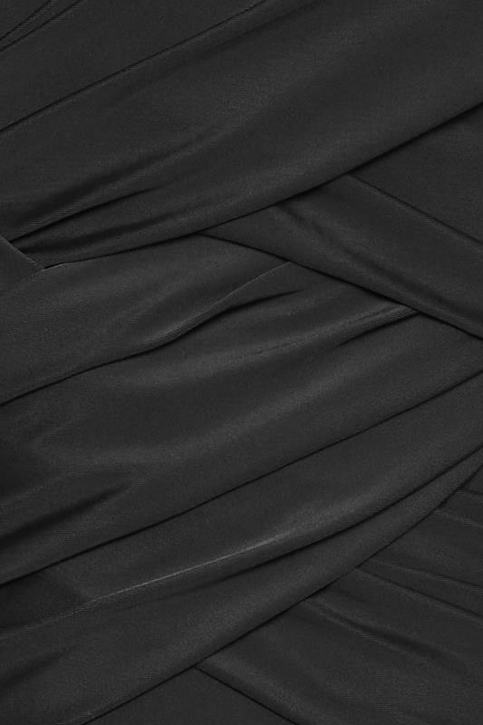 YOURS Plus Size Black Double Crossover Super Sculpt Swimsuit | Yours Clothing 5