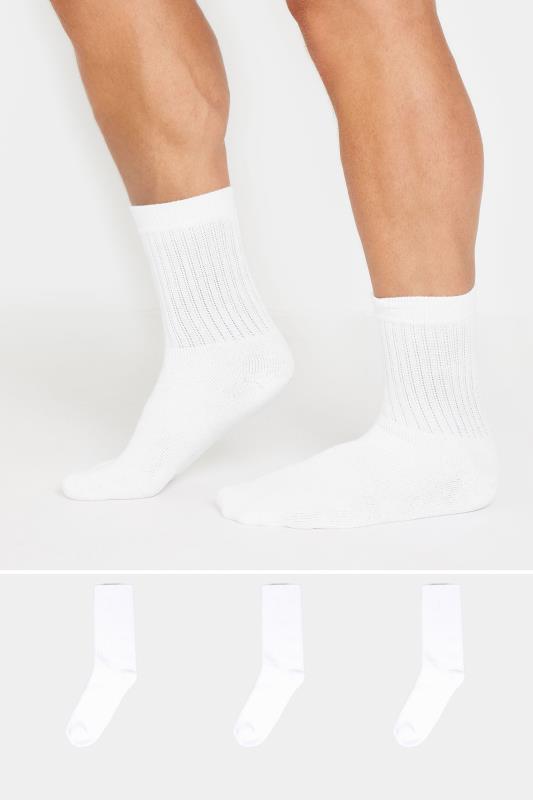  Grande Taille BadRhino White 3 Pack Sports Socks