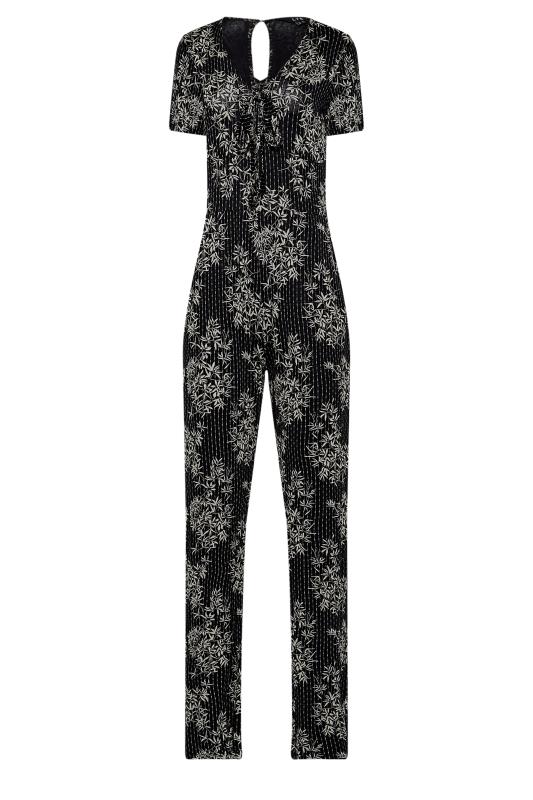 LTS Tall Women's Black Stripe Leaf Print Jumpsuit | Long Tall Sally 6