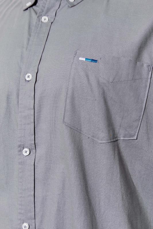 BadRhino Big & Tall Grey Long Sleeve Oxford Shirt 3