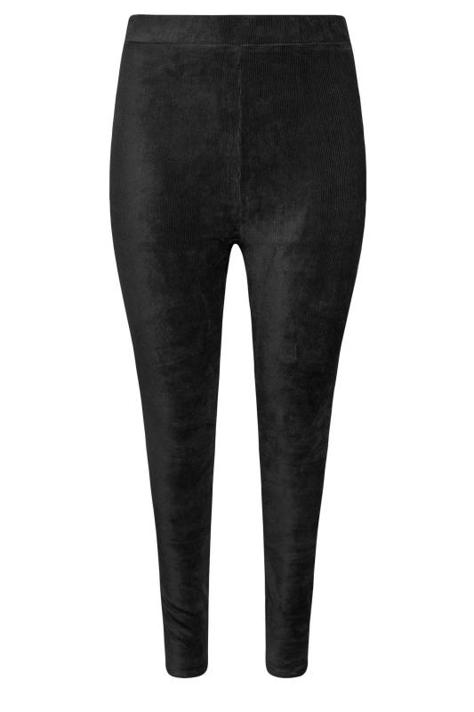 Plus Size Black Cord Leggings | Yours Clothing 7