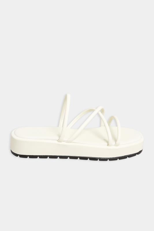 PixieGirl Cream Strappy Flatform Sandals In Standard Fit | PixieGirl 3