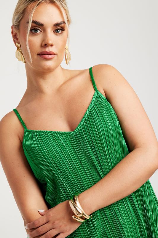 LIMITED COLLECTION Plus Size Green Plisse Cami Top | Yours Clothing 4