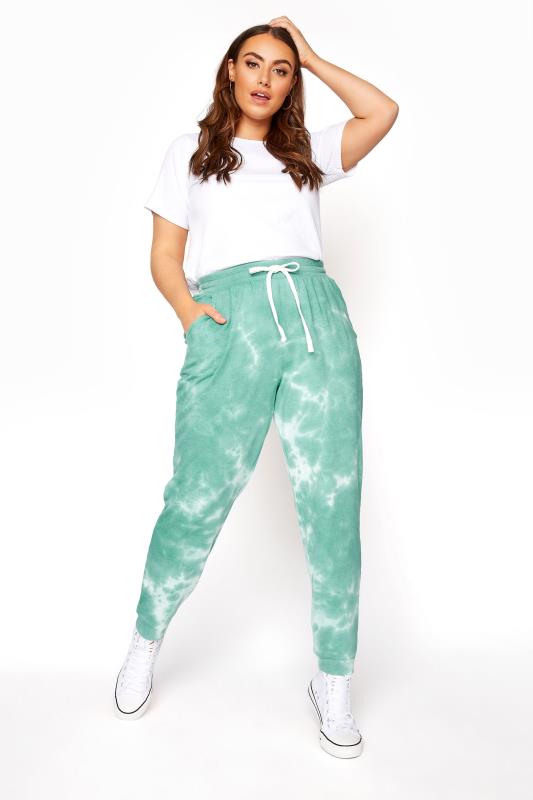 Green Tie Dye Joggers | Yours Clothing