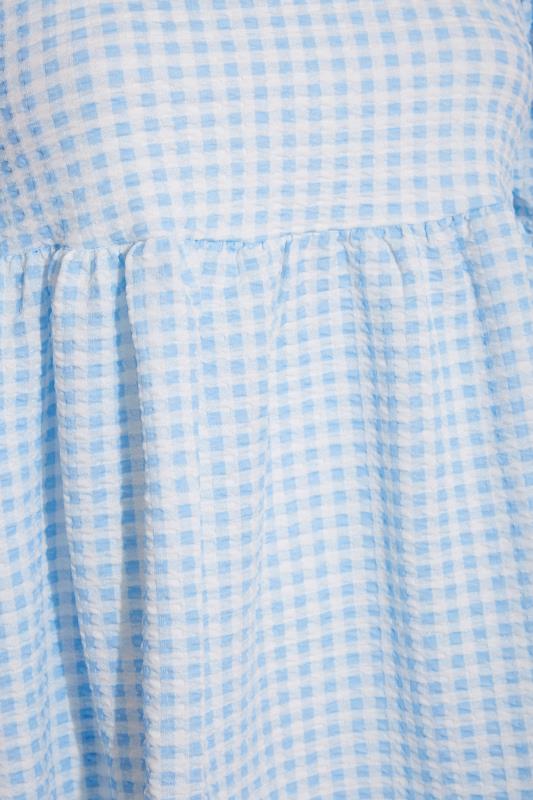 LIMITED COLLECTION Curve Light Blue Gingham Milkmaid Top_S.jpg
