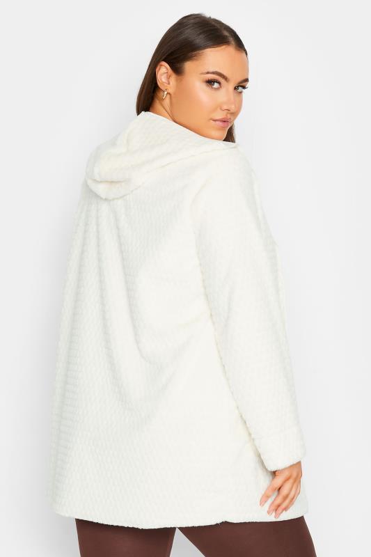 YOURS LUXURY Plus Size White Faux Fur Hooded Jacket |  3
