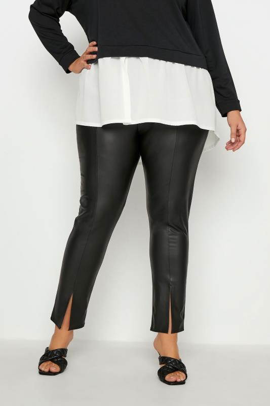Womens Plus Premium PU Leather Look Paper Bag Trousers  Boohoo UK