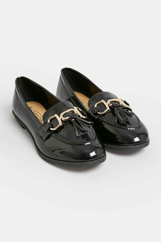 PixieGirl Black Patent Loafers In Standard Fit| PixieGirl 2