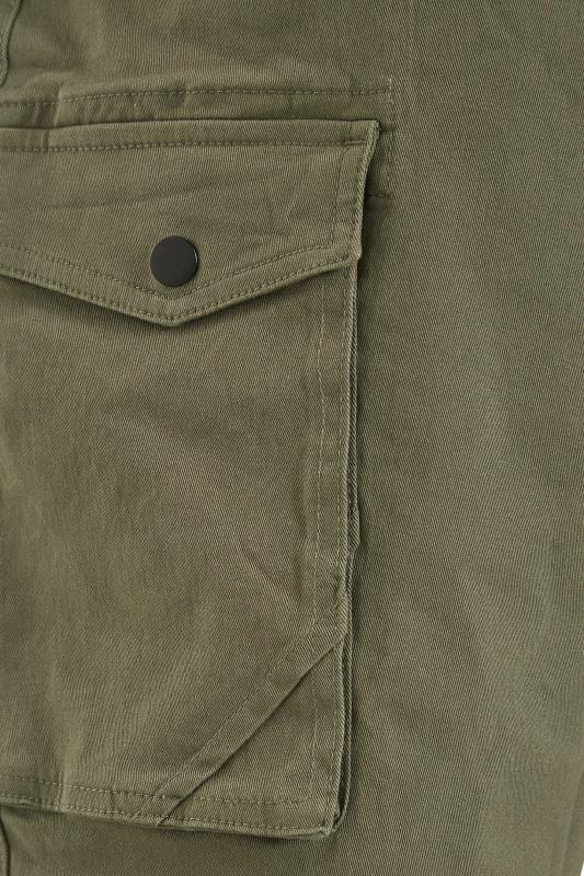 Yours Clothing Cotton Badrhino Big & Tall Khaki Green Stretch Cargo Shorts Womens Clothing Shorts Cargo shorts 