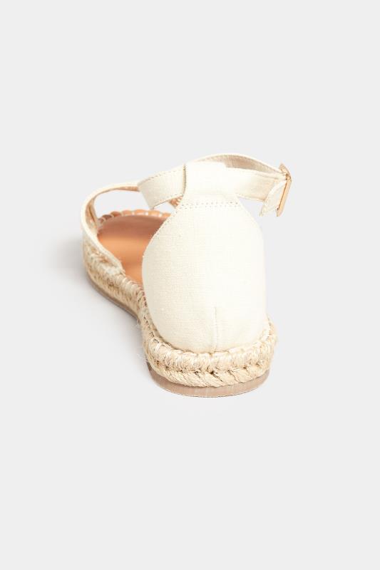 LTS Cream Espadrille Sandals In Standard Fit | Long Tall Sally 4