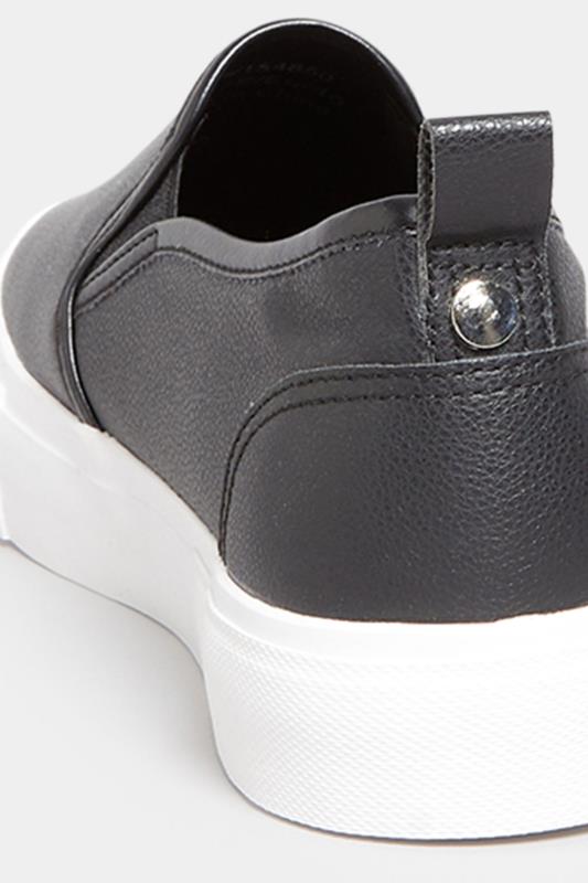 Black Slip-On Trainers In Wide E Fit | Yours Clothing 4