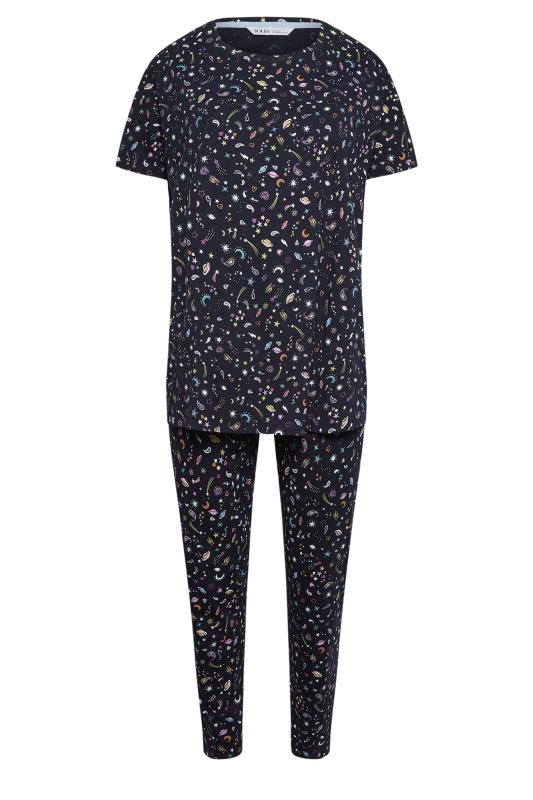 YOURS Plus Size Navy Blue Solar Sky Print Pyjama Set | Yours Clothing 7