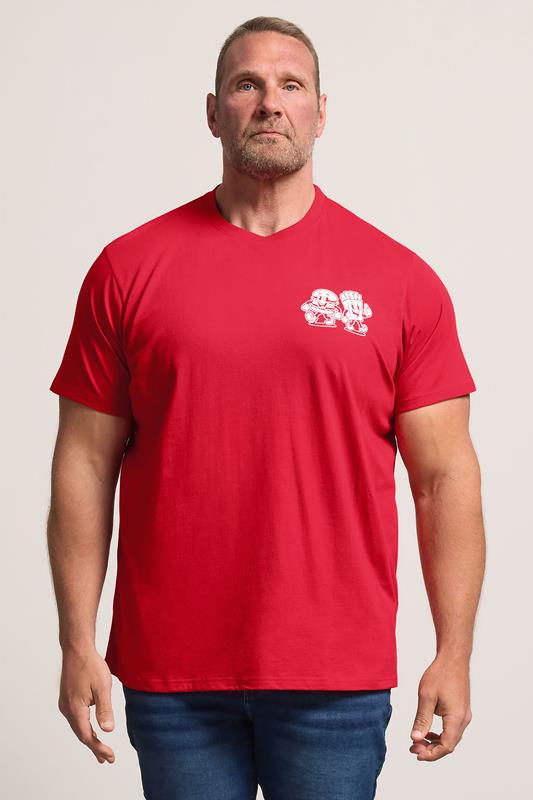  BadRhino Big & Tall T-shirt rouge à imprimé Grill & Chill