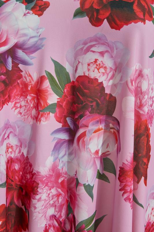 YOURS LONDON Curve Pink Floral Print Hanky Hem Cami Top_Z.jpg