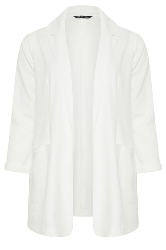 YOURS Plus Size White Textured Blazer | Yours Clothing  5
