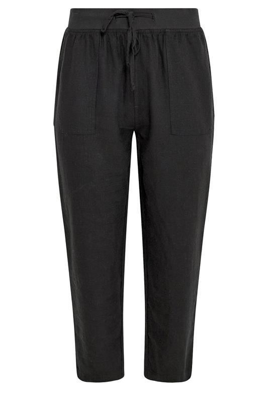 M&Co Black Linen Cropped Trousers | M&Co 5