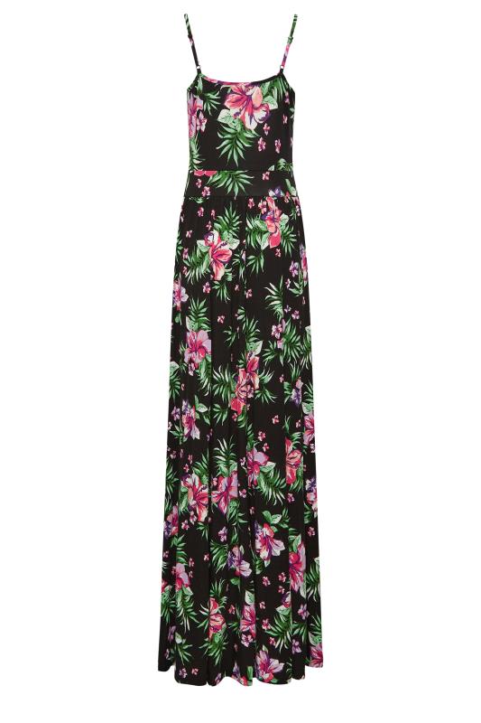 LTS Tall Women's Black Floral Print Strappy Maxi Dress | Long Tall Sally 8