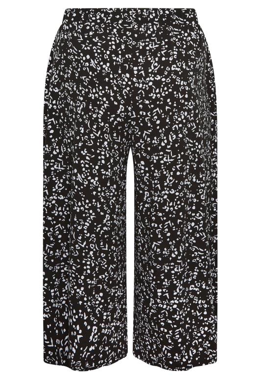 YOURS Plus Size Curve Black Animal Print Midaxi Culottes | Yours Clothing 6