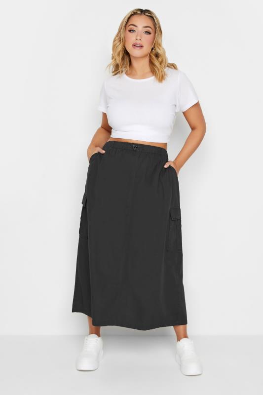 LIMITED COLLECTION Plus Size Black Parachute Skirt | Yours Clothing  2