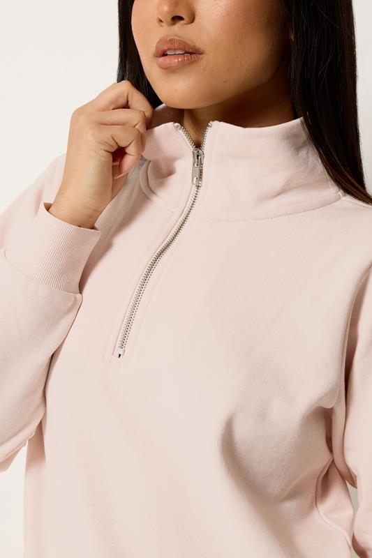 M&Co Petite Pink Quarter Zip Sweatshirt | M&Co 4
