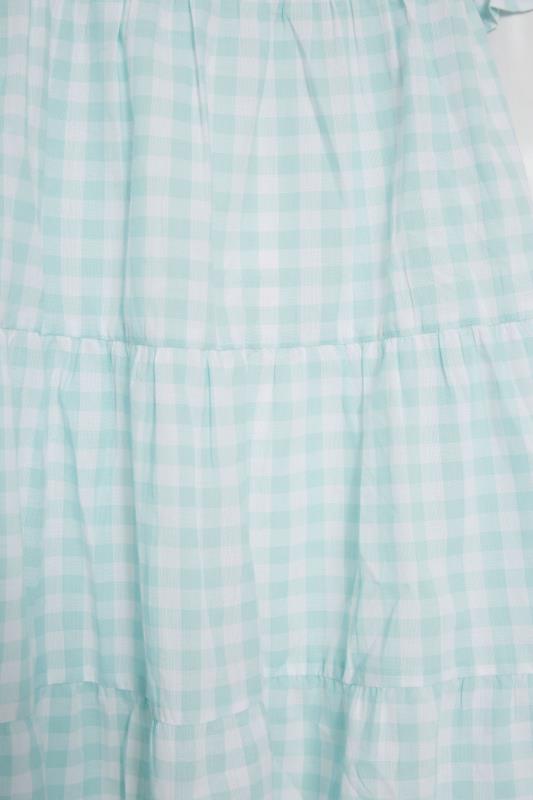 LIMITED COLLECTION Curve Mint Green Gingham Tiered Tunic Top 5