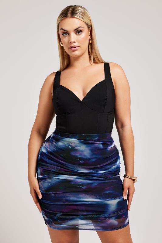 YOURS LONDON Plus Size Black Sweetheart Corset Top | Yours Clothing 4