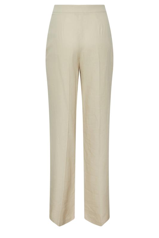 LTS Tall Stone Brown Linen Trousers | Long Tall Sally  5