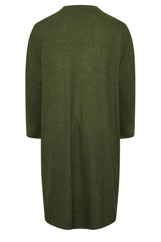 Plus Size Green Ribbed Maxi Cardigan | Yours Clothing 7