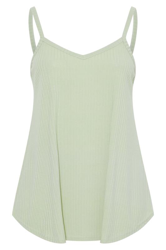 LIMITED COLLECTION Sage Green Rib Swing Cami Top | Yours Clothing 5