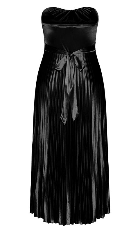 Evans Black Pleated Strapless Maxi Dress 3