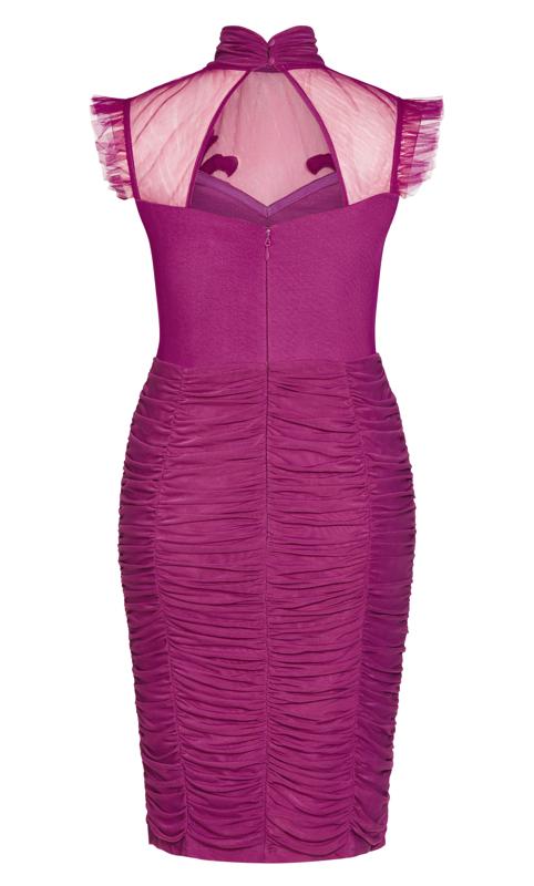 Evans Purple Lace Detail Ruched Bodycon Midi Dress 5