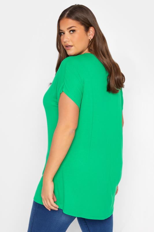 Plus Size Bright Green Grown On Sleeve T-Shirt | Yours Clothing