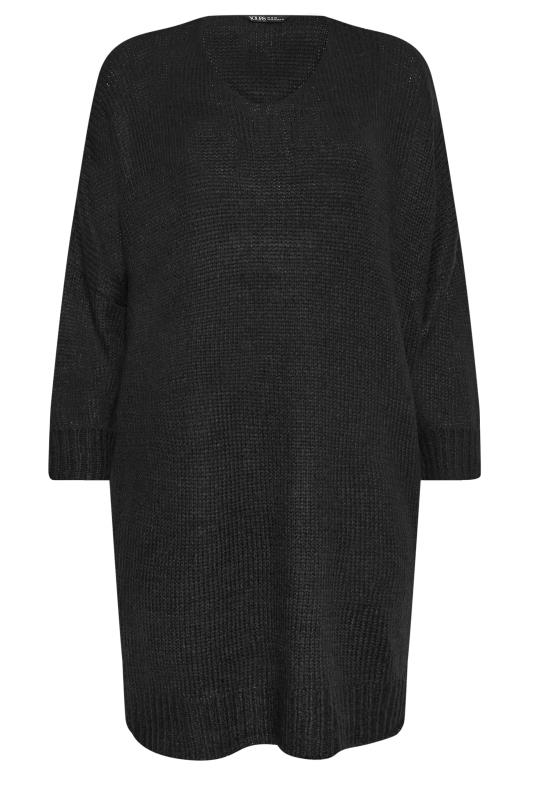 Plus Size Curve Black Drop Sleeve Knitted Jumper Dress | Yours Clothing 6