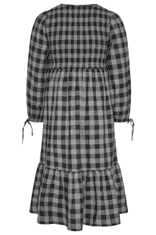 LIMITED COLLECTION Black & Grey Check Shirred Dress_BK.jpg