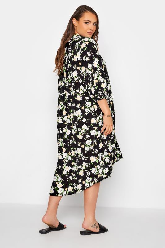 LIMITED COLLECTION Curve Black Floral Pleated Dress 3