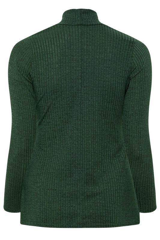 LIMITED COLLECTION Curve Green Marl Ribbed Turtle Neck Top 8